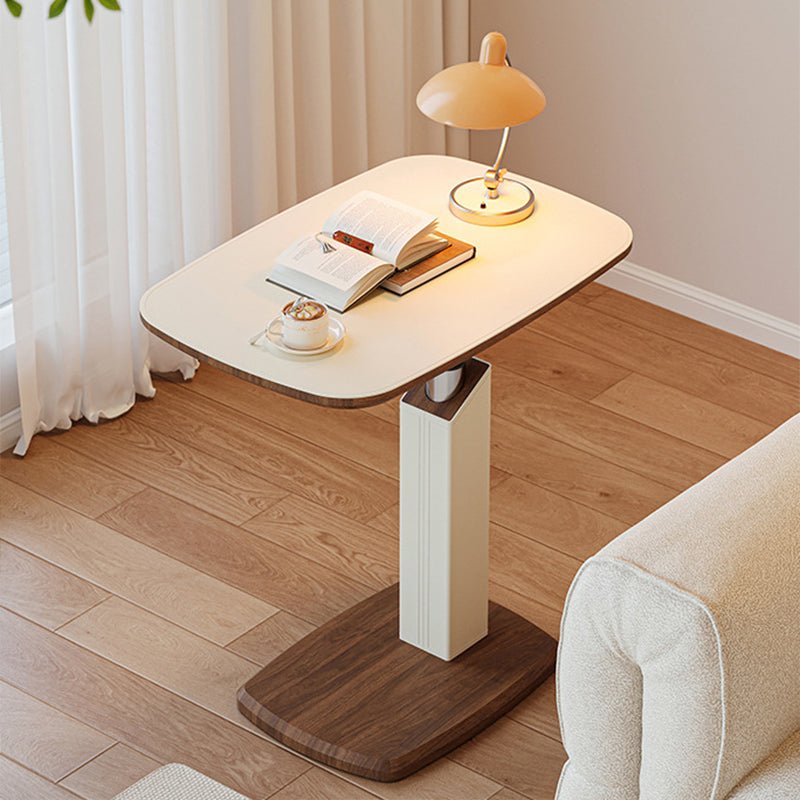 Scandinavian Saddle Leather Side Table Height Adjustable Swivel C-Shape View 15