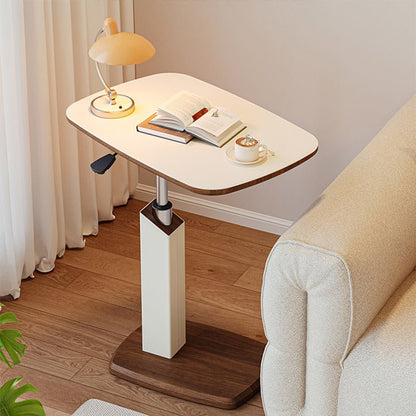 Scandinavian Saddle Leather Side Table Height Adjustable Swivel C-Shape View 16
