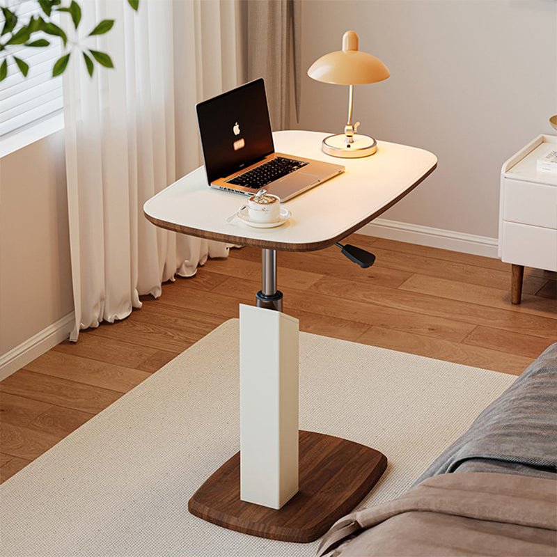 Scandinavian Saddle Leather Side Table Height Adjustable Swivel C-Shape View 17