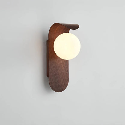 Scandinavian Wood & Globe Wall Sconce Detail