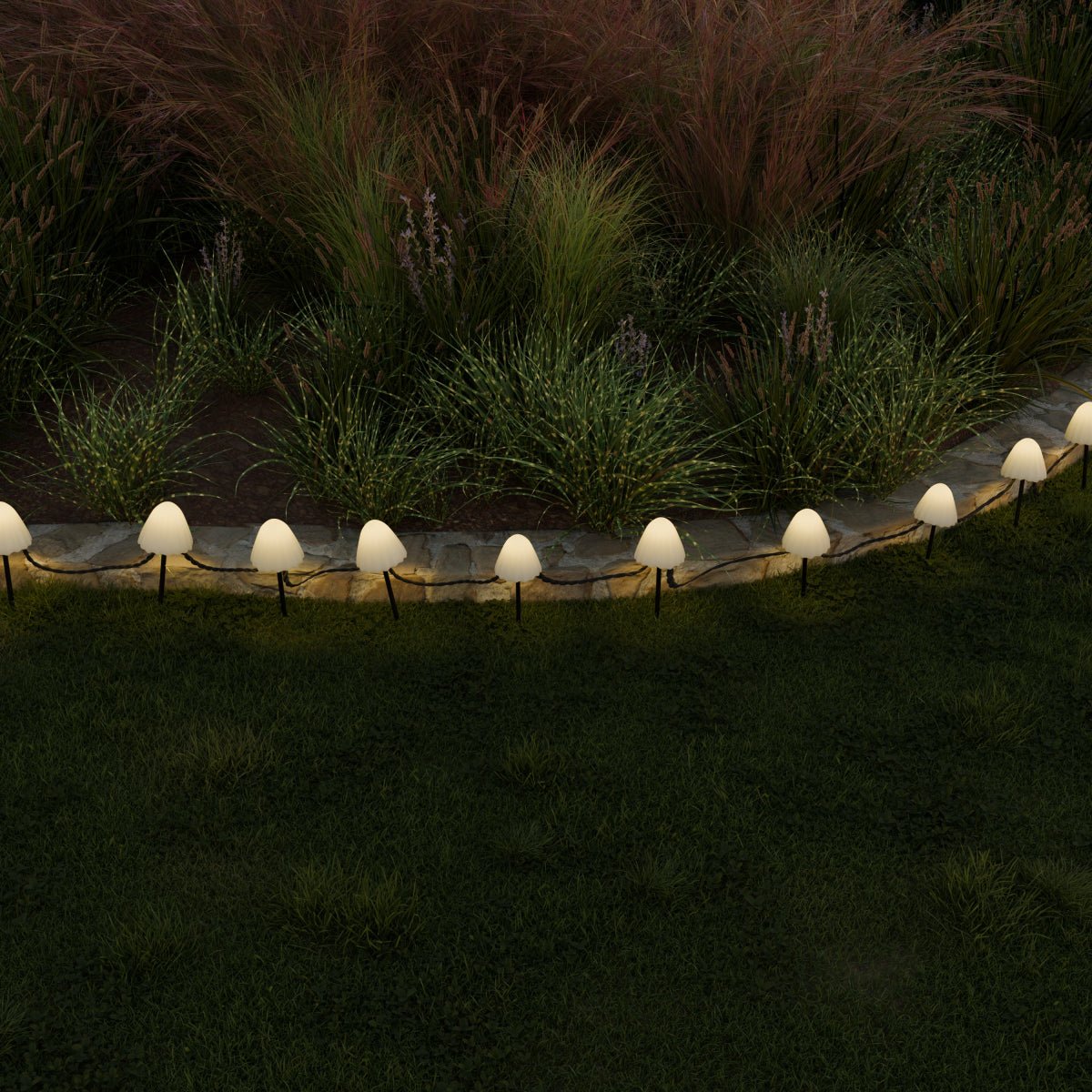 Solar Mushroom Outdoor Garden Lamp Warm White LED Angle