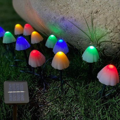 Solar Mushroom Outdoor Garden Lamp Warm White LED Back