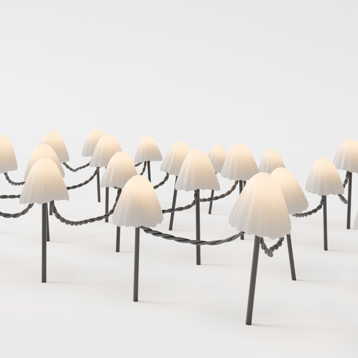 Solar Mushroom Outdoor Garden Lamp Warm White LED Detail