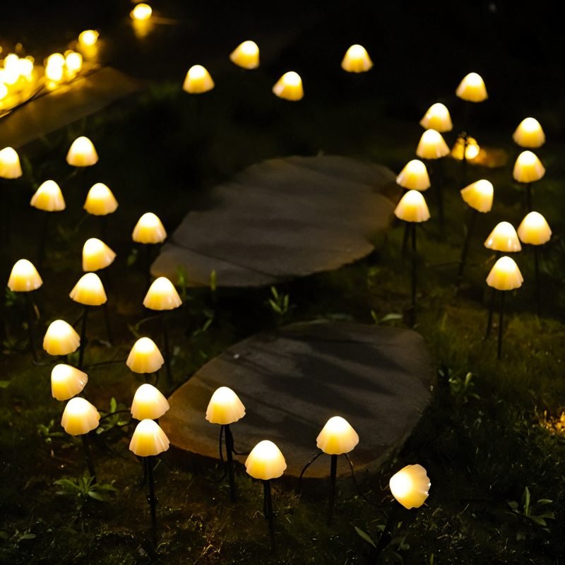Solar Mushroom Outdoor Garden Lamp Warm White LED Lifestyle