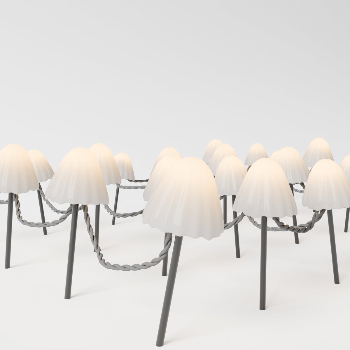 Solar Mushroom Outdoor Garden Lamp Warm White LED Side
