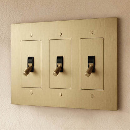 Solid Brass 4-Way Toggle Switch Knurled Cylinder Angle