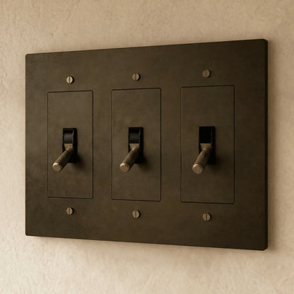 Solid Brass 4-Way Toggle Switch Knurled Cylinder Detail