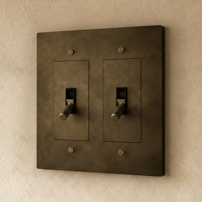 Solid Brass 4-Way Toggle Switch Knurled Cylinder Front