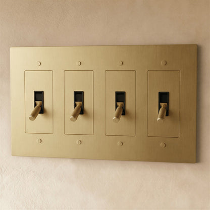 Solid Brass 4-Way Toggle Switch Knurled Cylinder Full