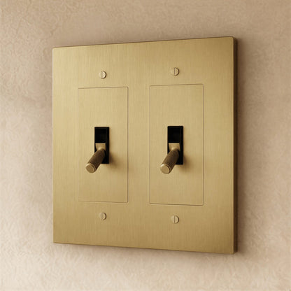 Solid Brass 4-Way Toggle Switch Knurled Cylinder Lifestyle