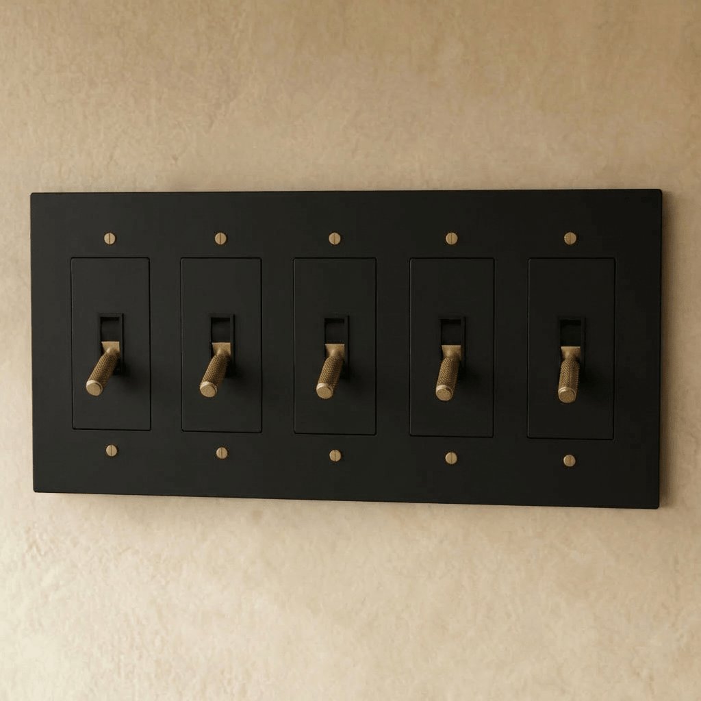 Solid Brass 4-Way Toggle Switch Knurled Cylinder View 25