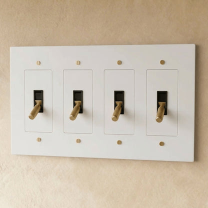 Solid Brass 4-Way Toggle Switch Knurled Cylinder View 34