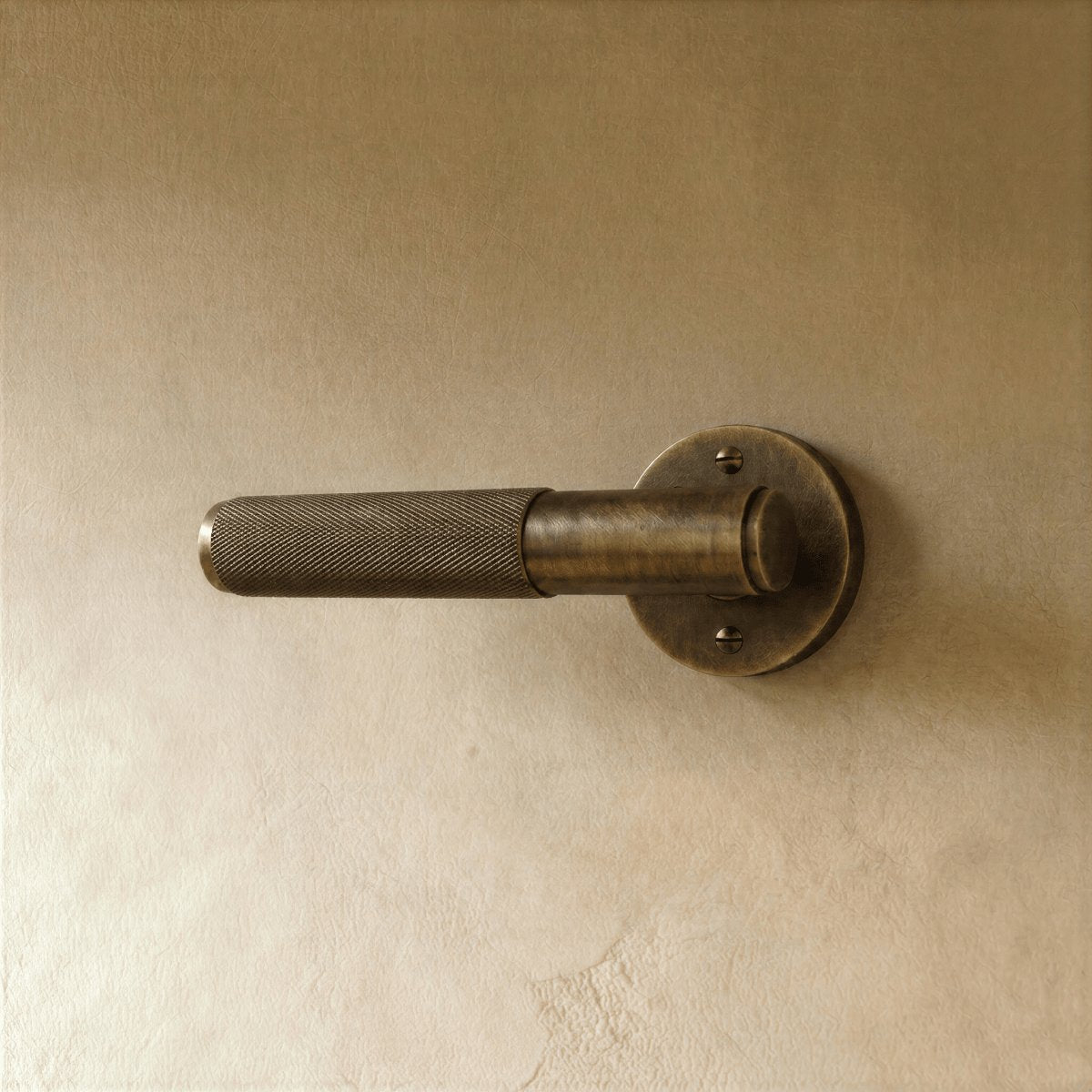 Solid Brass Door Handle Knurled Lever Alternate
