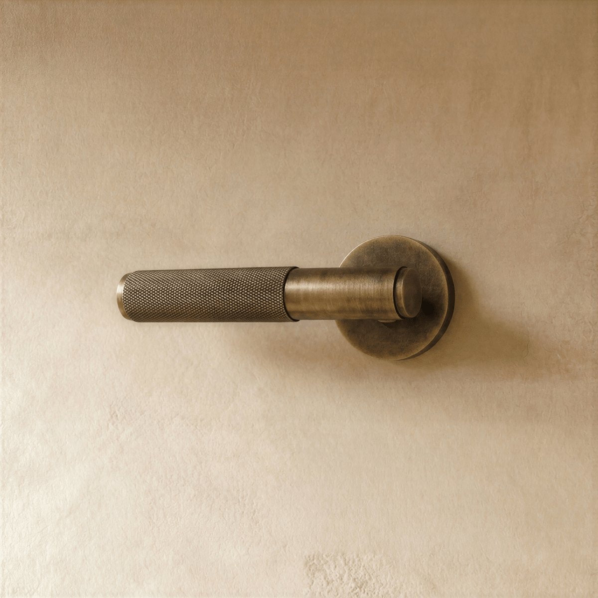 Solid Brass Door Handle Knurled Lever Angle