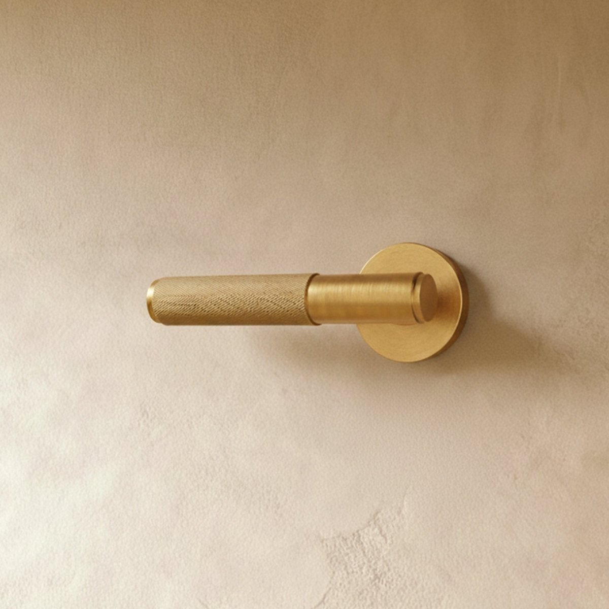 Solid Brass Door Handle Knurled Lever Hero