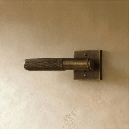 Solid Brass Door Handle Knurled Lever View 11