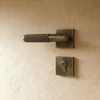Solid Brass Door Handle Knurled Lever View 13