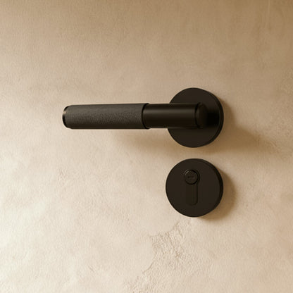 Solid Brass Door Handle Knurled Lever View 18