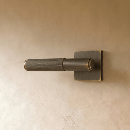 Solid Brass Door Handle Knurled Lever View 23