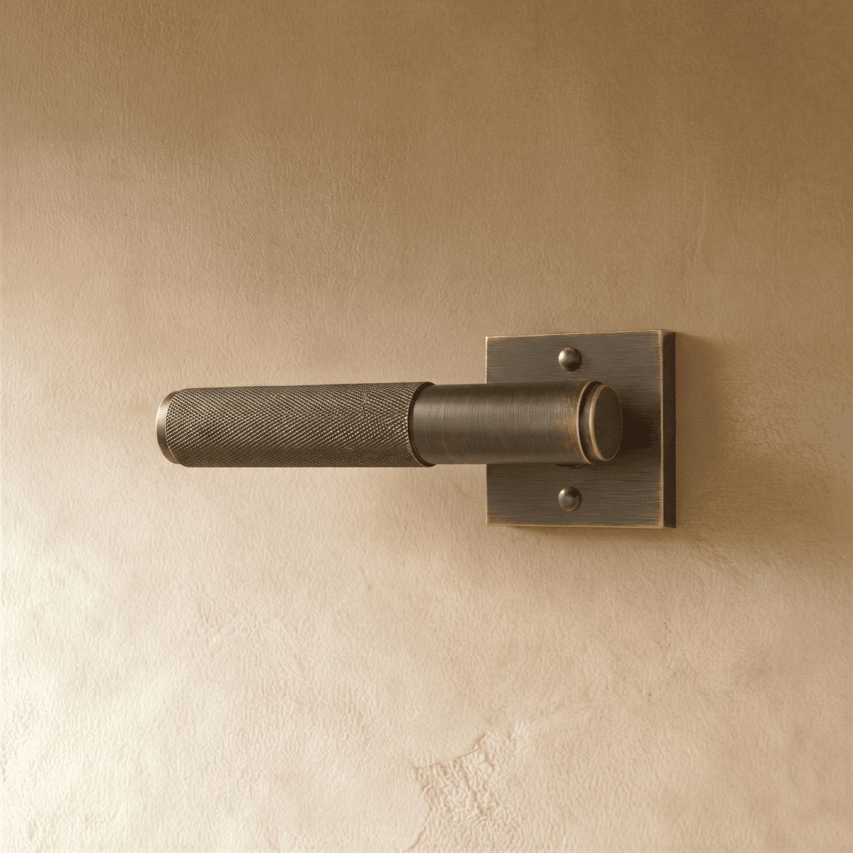 Solid Brass Door Handle Knurled Lever View 24