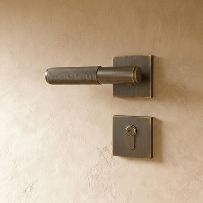 Solid Brass Door Handle Knurled Lever View 25