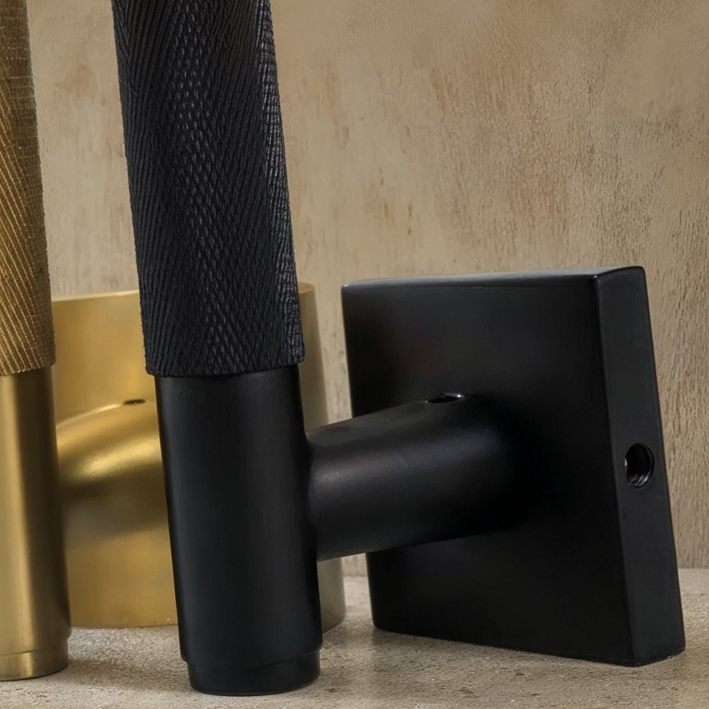 Solid Brass Door Handle Knurled Lever View 28