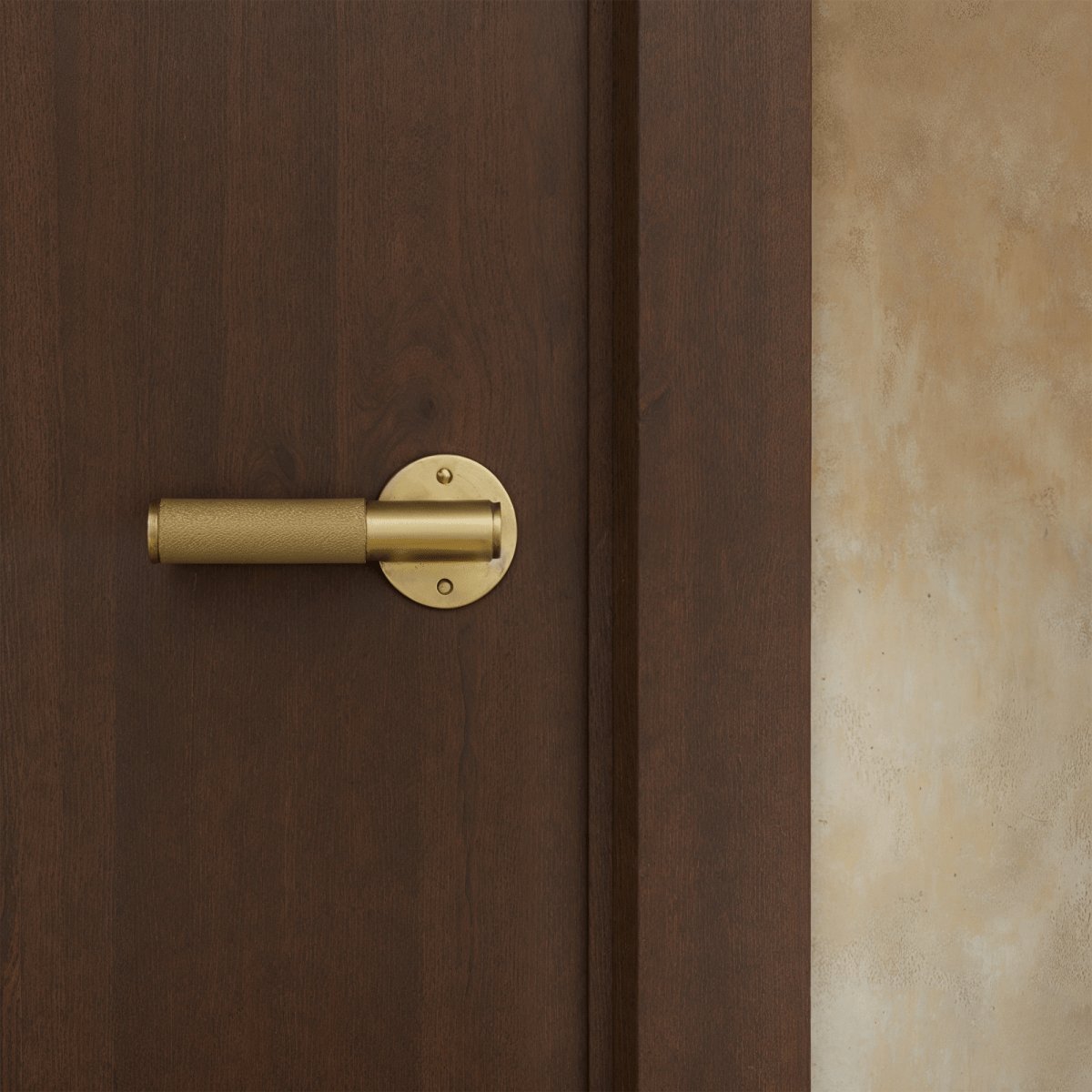 Solid Brass Door Handle Knurled Lever View 29