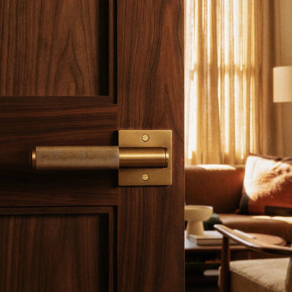 Solid Brass Door Handle Knurled Lever View 39