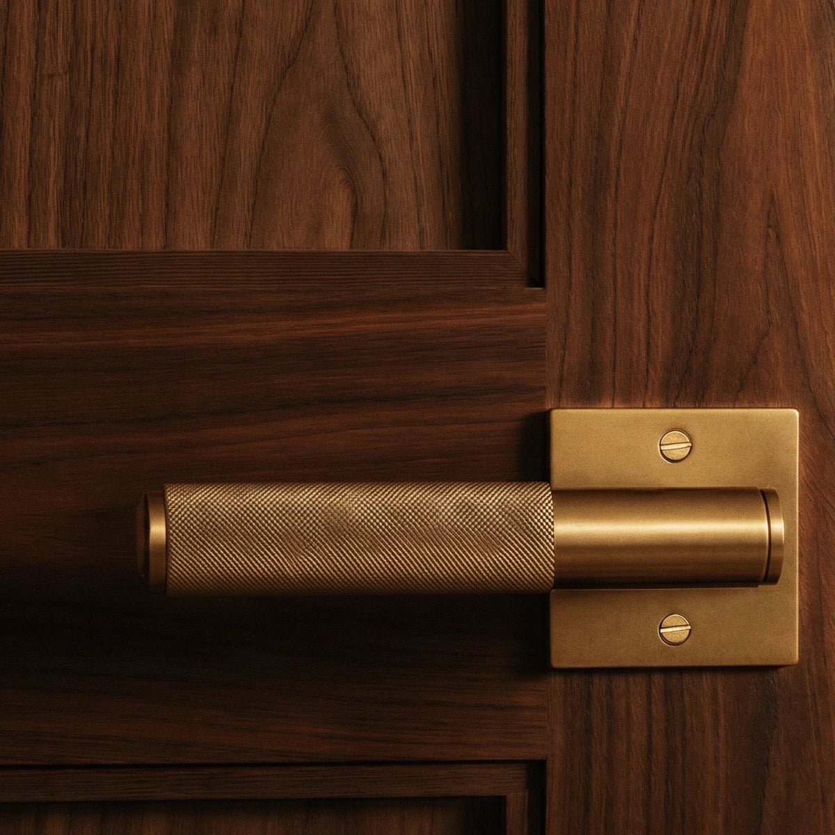 Solid Brass Door Handle Knurled Lever View 40