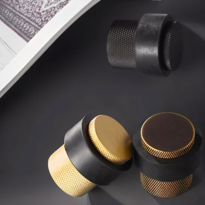 Solid Brass Floor Door Stop Knurled Tiered Alternate