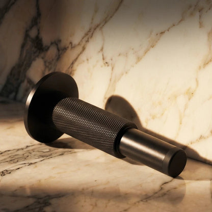 Solid Brass Plint Door Stop Knurled Cylindrical Angle