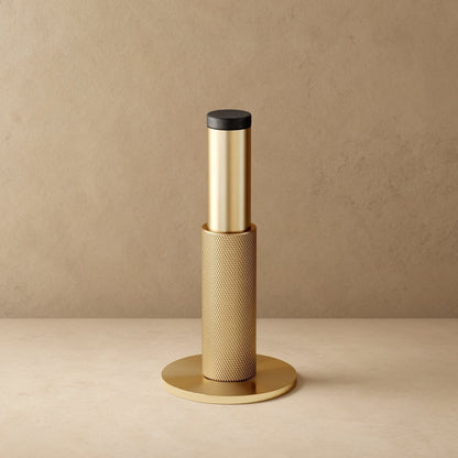 Solid Brass Plint Door Stop Knurled Cylindrical Hero