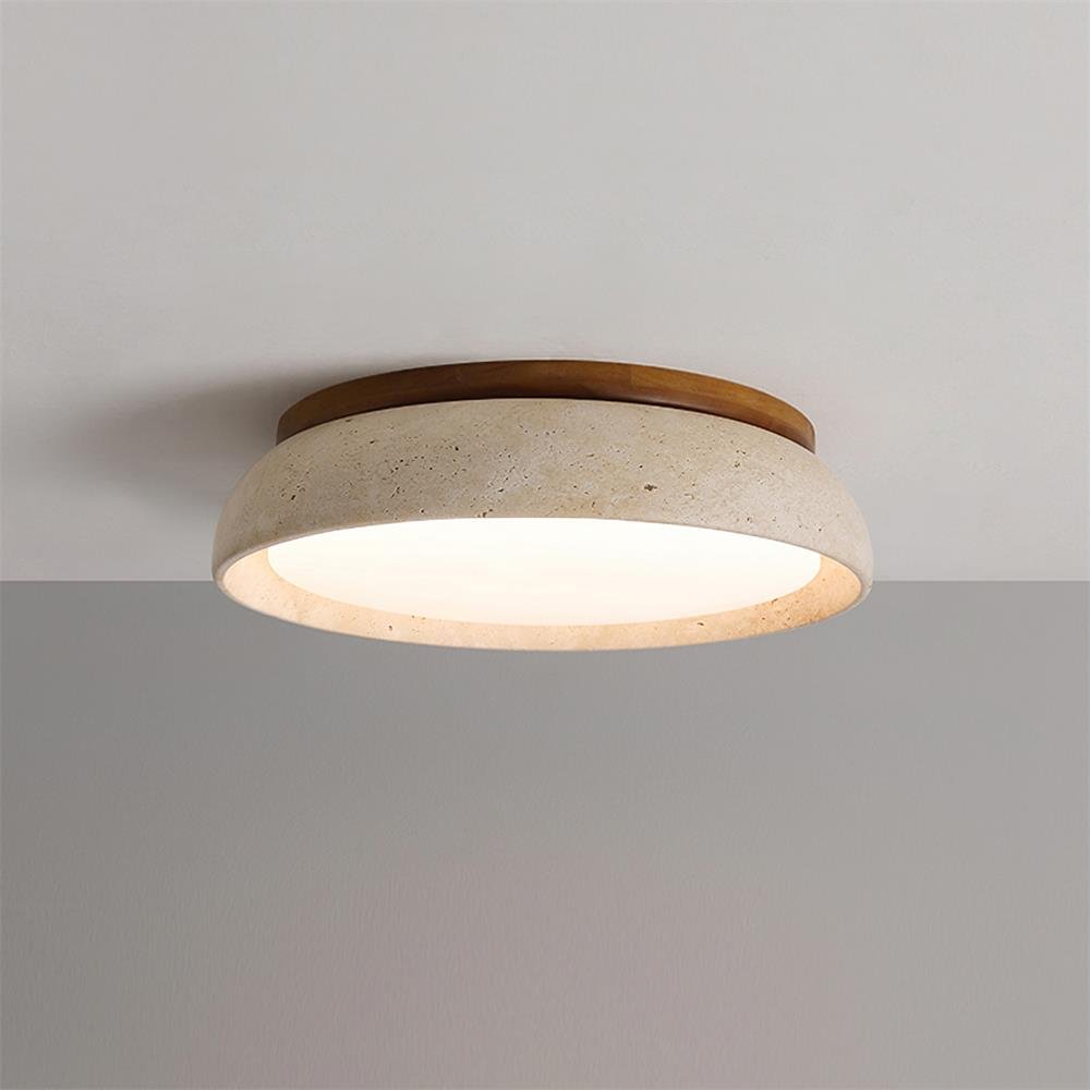 Travertine Flush Mount Ceiling Light Domed Bowl Alternate
