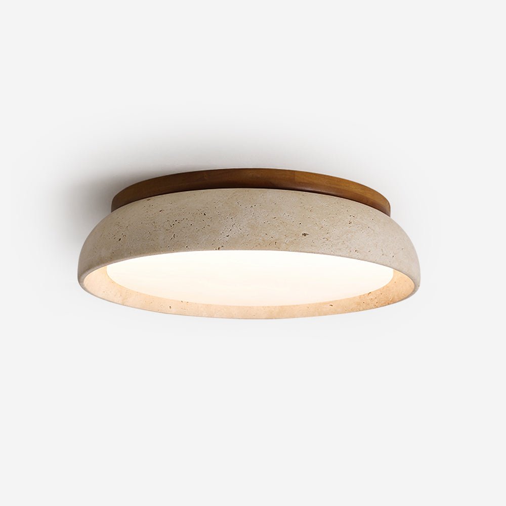 Travertine Flush Mount Ceiling Light Domed Bowl Hero