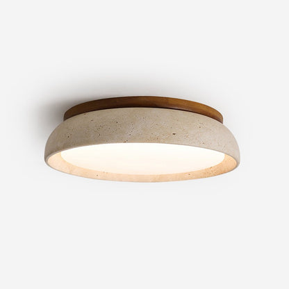 Travertine Flush Mount Ceiling Light Domed Bowl Hero