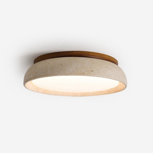 Travertine Flush Mount Ceiling Light Domed Bowl Hero