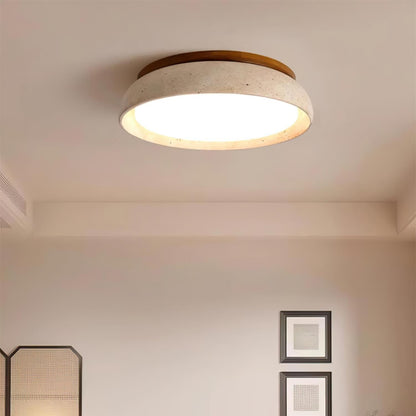 Travertine Flush Mount Ceiling Light Domed Bowl Lifestyle