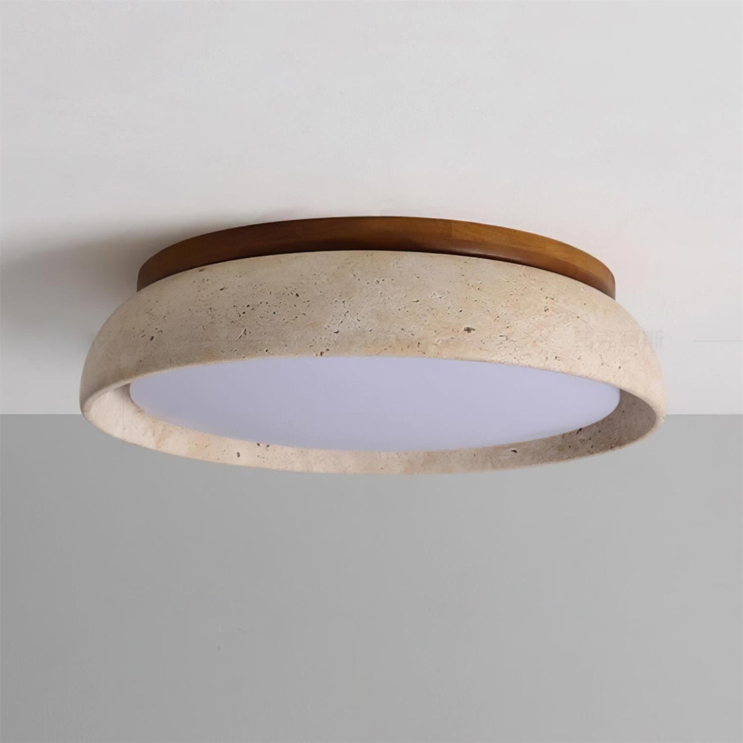 Travertine Flush Mount Ceiling Light Domed Bowl View 11