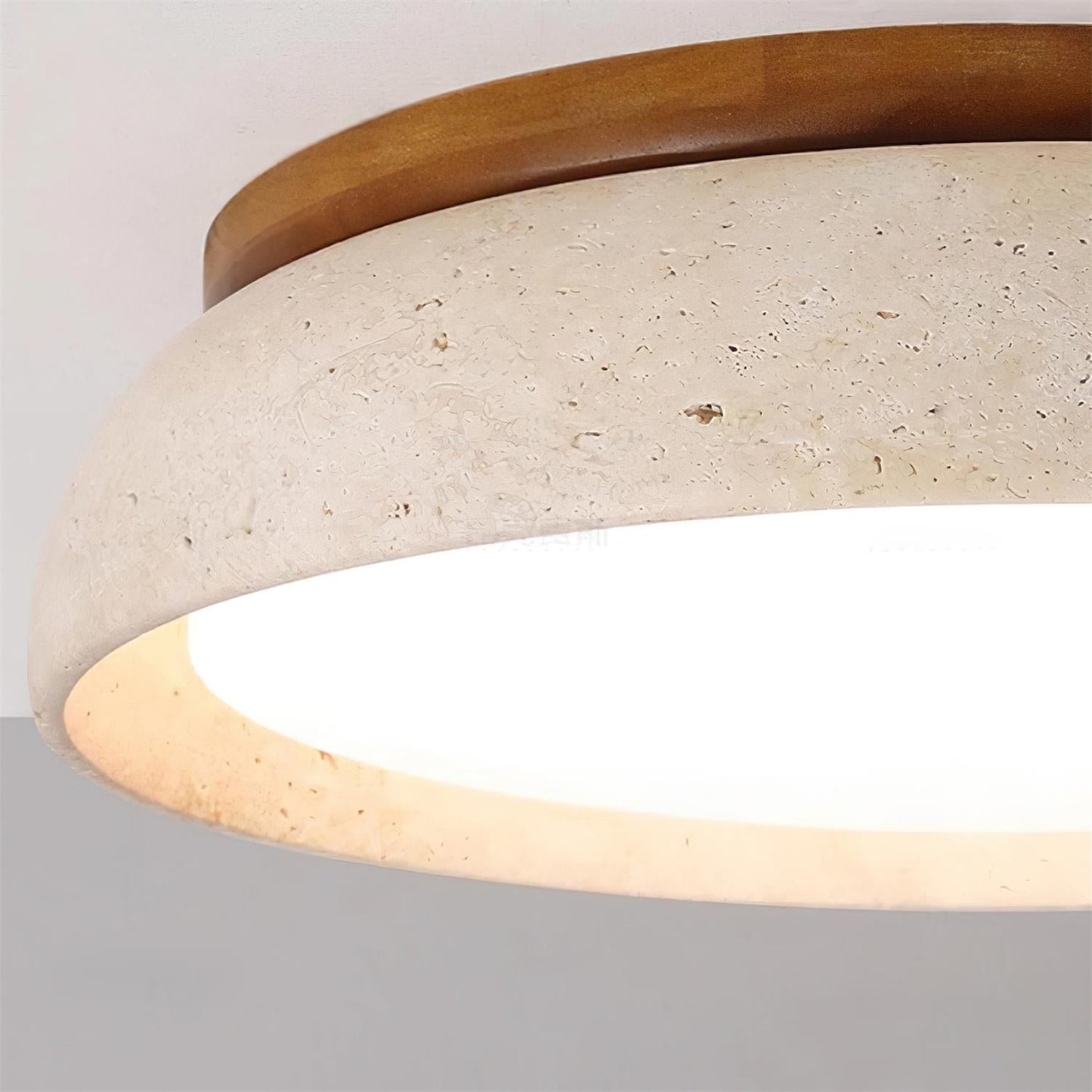 Travertine Flush Mount Ceiling Light Domed Bowl View 13