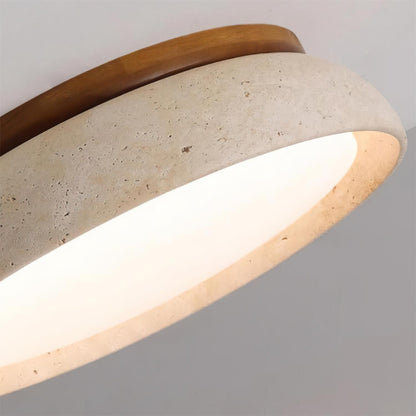 Travertine Flush Mount Ceiling Light Domed Bowl View 14