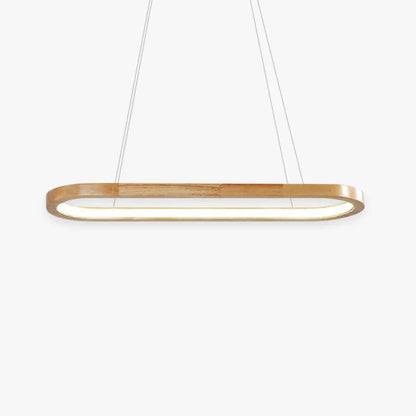 Veon Contemporary Oval Wooden Pendant Light Hero