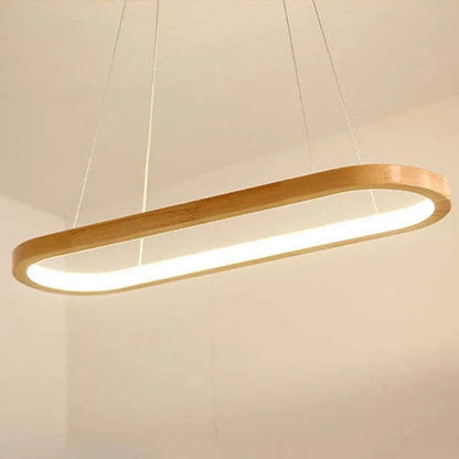 Veon Contemporary Oval Wooden Pendant Light View 11