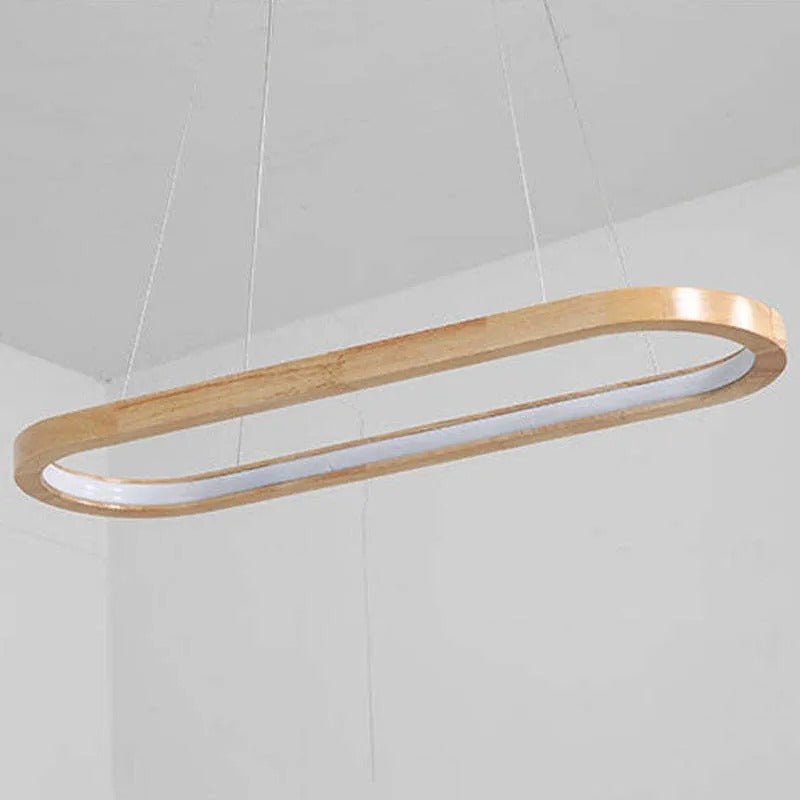 Veon Contemporary Oval Wooden Pendant Light View 12