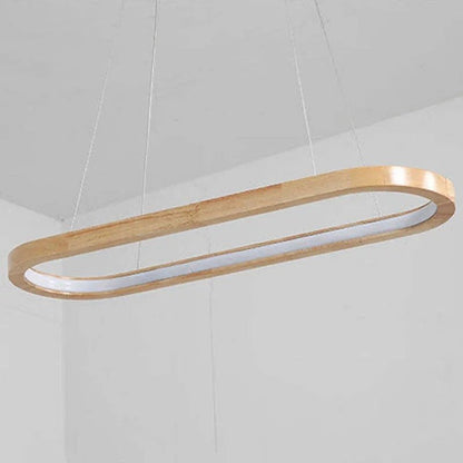 Veon Contemporary Oval Wooden Pendant Light View 12