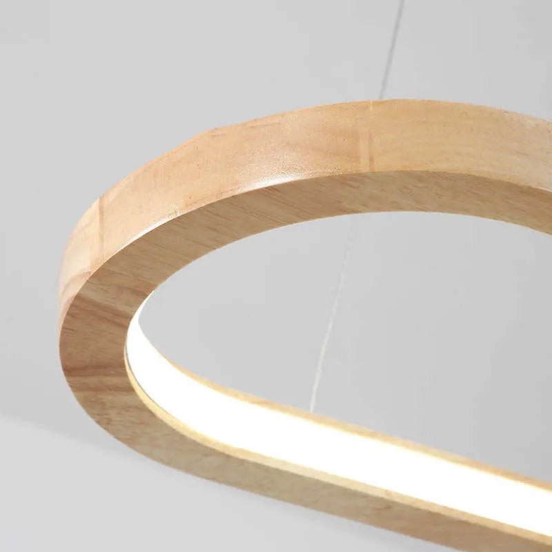 Veon Contemporary Oval Wooden Pendant Light View 13