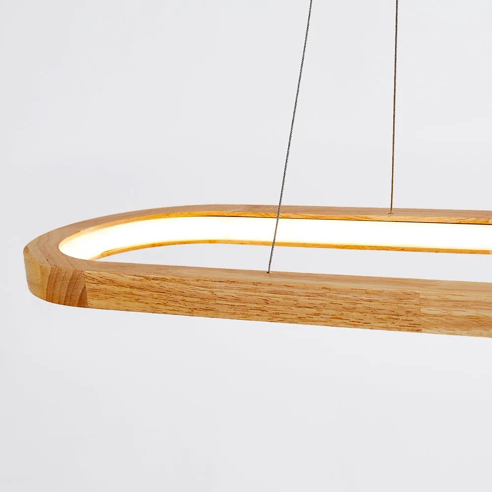 Veon Contemporary Oval Wooden Pendant Light View 16