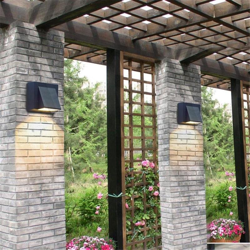 Vexto Modern Black Metal LED Outdoor Wall Lamp Close Up
