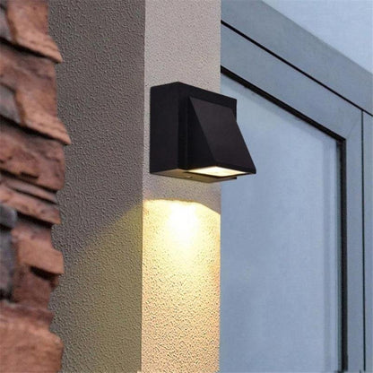 Vexto Modern Black Metal LED Outdoor Wall Lamp Front