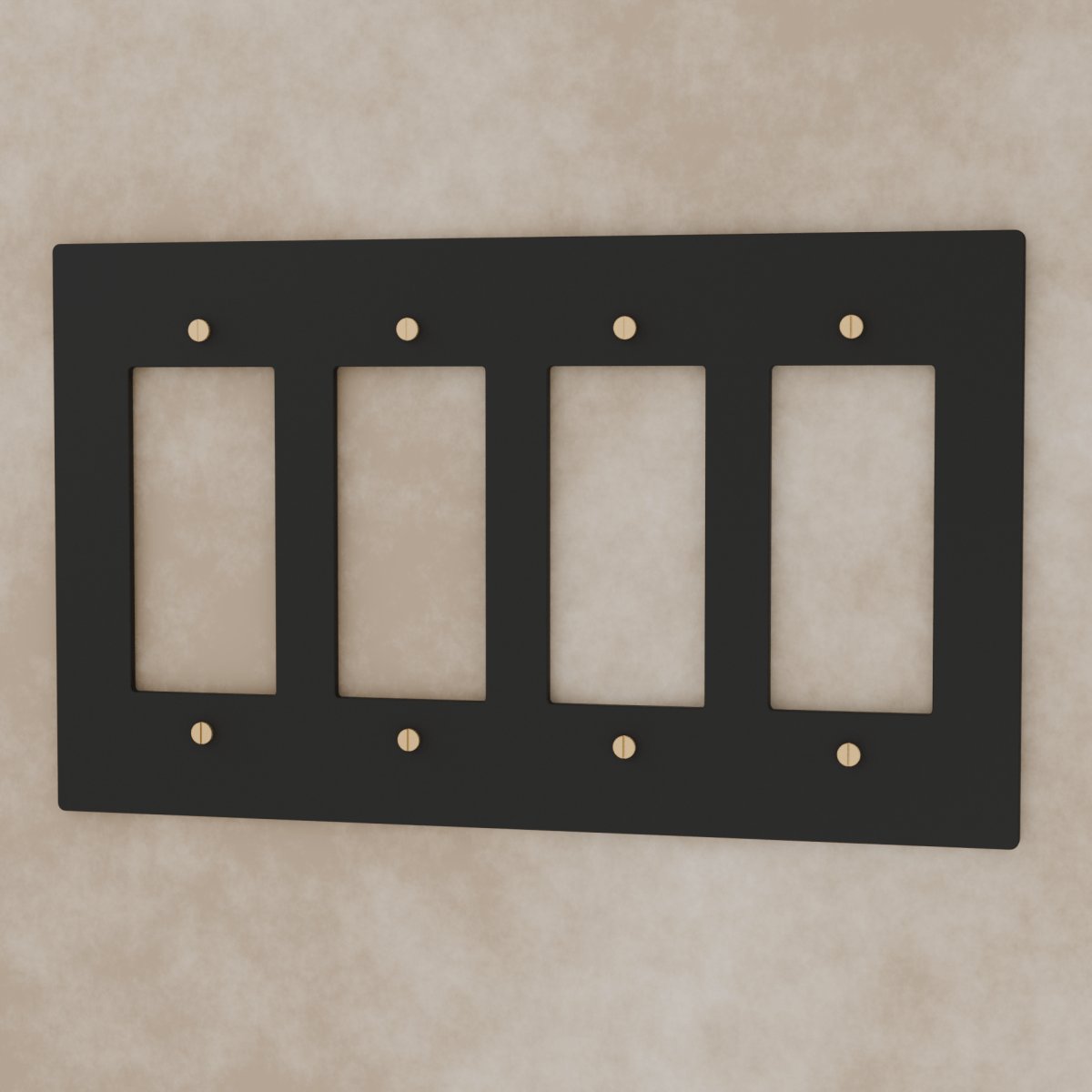 Vintage Brass Wall Plate Night Black Custom Module Angle