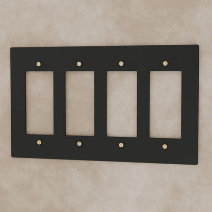 Vintage Brass Wall Plate Night Black Custom Module Angle